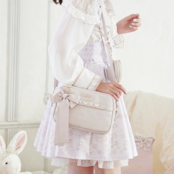 LIZ LISA Handbags - Liz Lisa Monogram Pochette with Heart Pouch Pink Purse Crossbody Bag